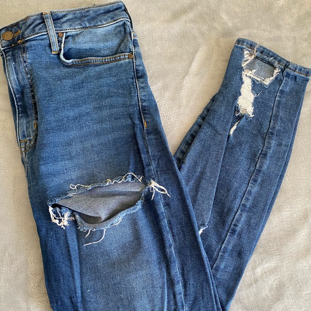 Women’s high rise dark wash jeans